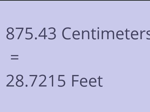 875.43 CM TO FEET