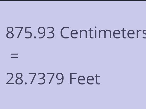 875.93 CM TO FEET