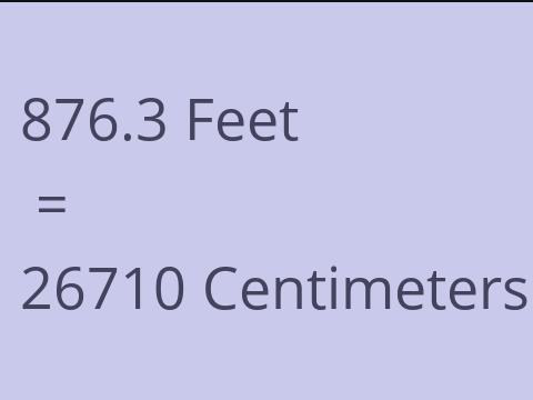 876.3 FEET TO CM