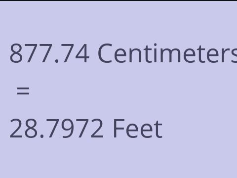 877.74 CM TO FEET