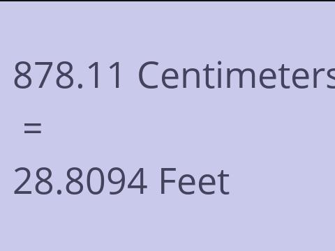 878.11 CM TO FEET