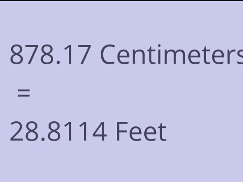 878.17 CM TO FEET