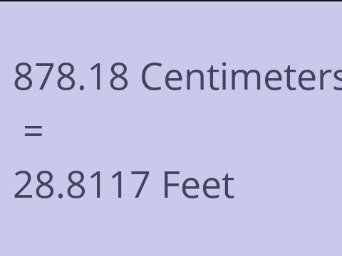 878.18 CM TO FEET