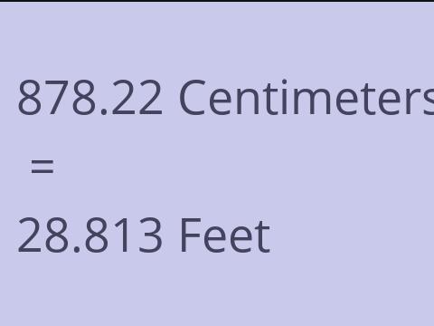 878.22 CM TO FEET