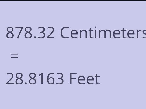 878.32 CM TO FEET