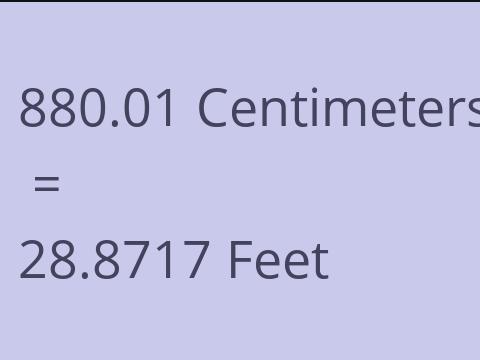 880.01 CM TO FEET