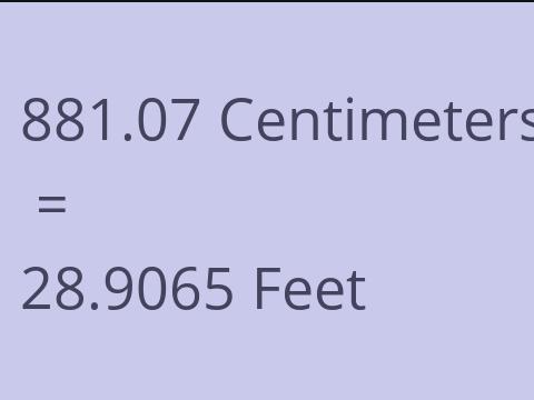 881.07 CM TO FEET