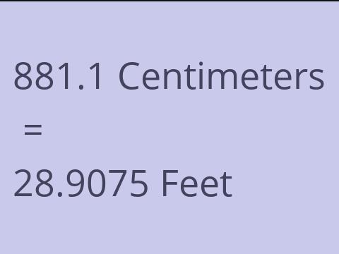 881.1 CM TO FEET