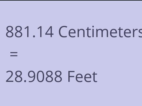 881.14 CM TO FEET