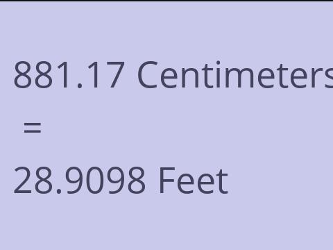 881.17 CM TO FEET