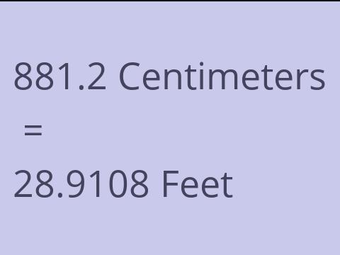 881.2 CM TO FEET