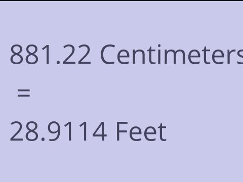 881.22 CM TO FEET