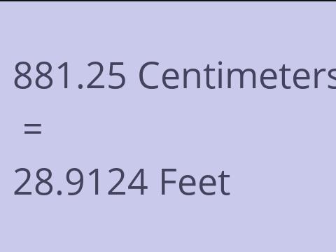 881.25 CM TO FEET