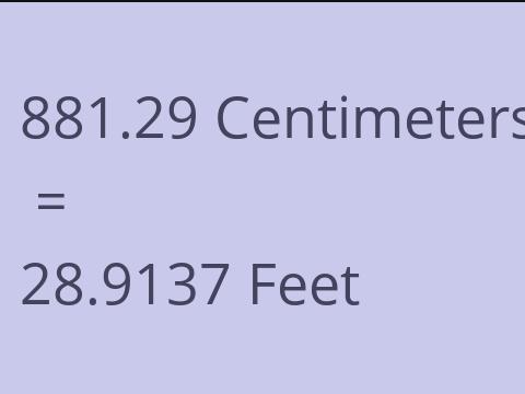 881.29 CM TO FEET