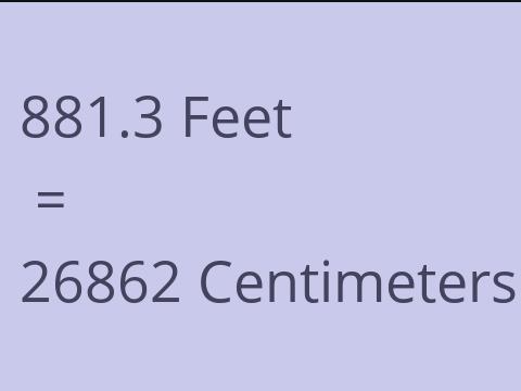 881.3 FEET TO CM