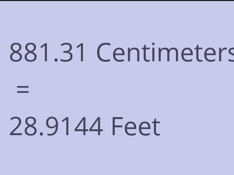 881.31 CM TO FEET