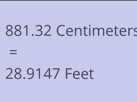 881.32 CM TO FEET