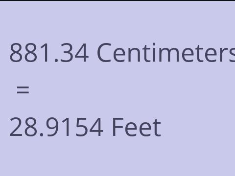 881.34 CM TO FEET