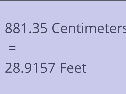 881.35 CM TO FEET