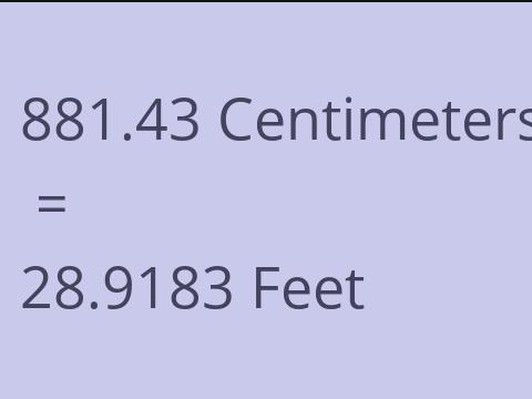 881.43 CM TO FEET