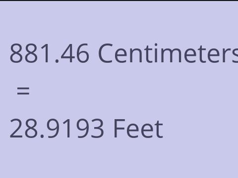 881.46 CM TO FEET