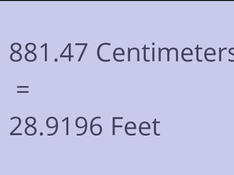 881.47 CM TO FEET