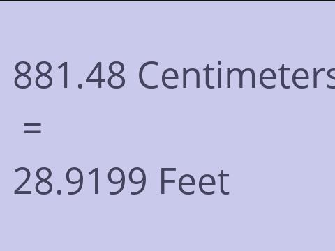 881.48 CM TO FEET