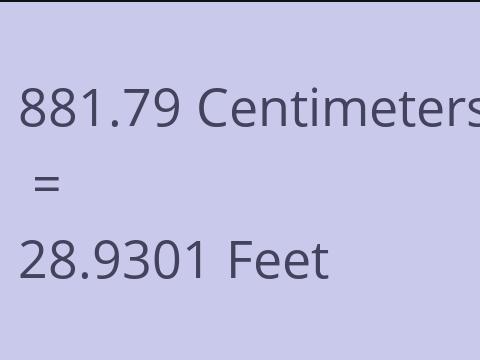 881.79 CM TO FEET