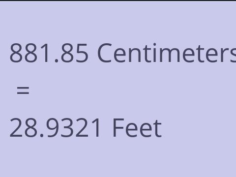 881.85 CM TO FEET