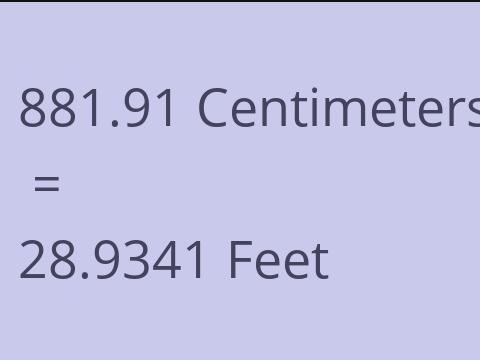 881.91 CM TO FEET