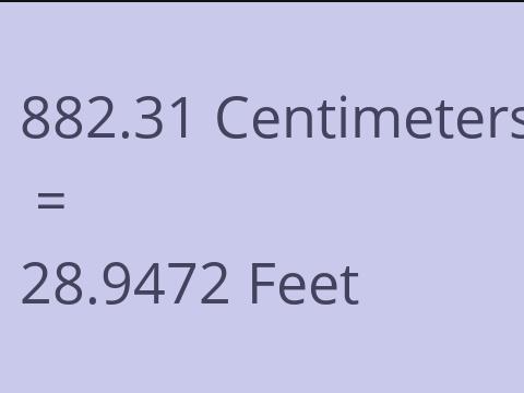 882.31 CM TO FEET