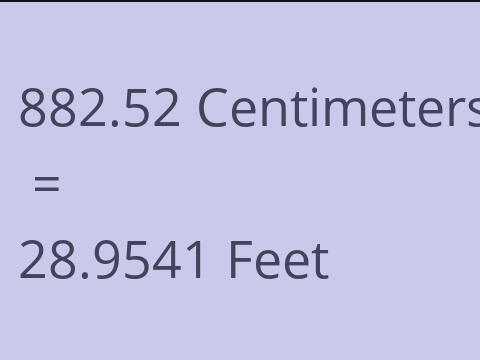 882.52 CM TO FEET