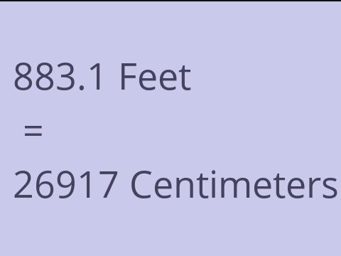 883.1 FEET TO CM