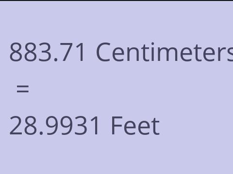 883.71 CM TO FEET