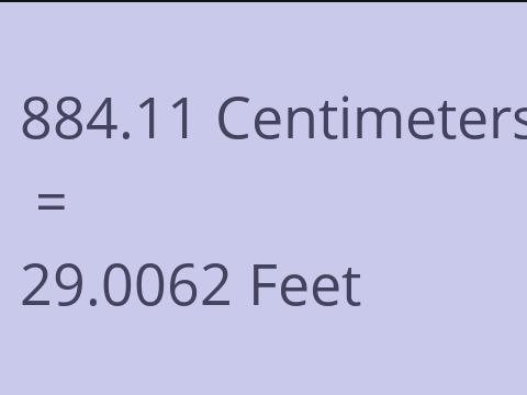 884.11 CM TO FEET