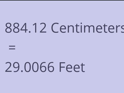 884.12 CM TO FEET