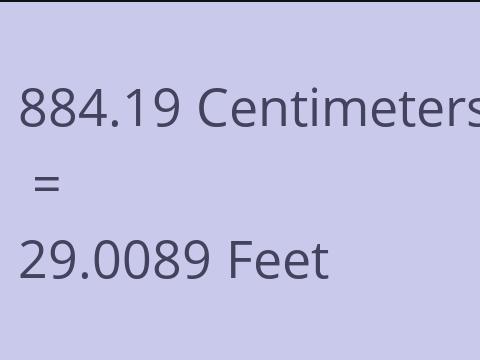 884.19 CM TO FEET