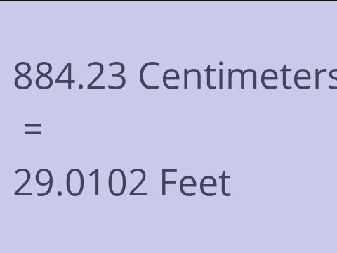 884.23 CM TO FEET