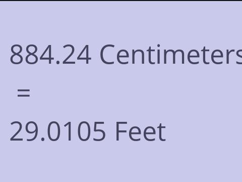 884.24 CM TO FEET