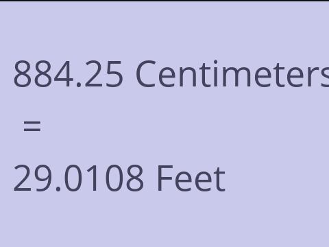 884.25 CM TO FEET