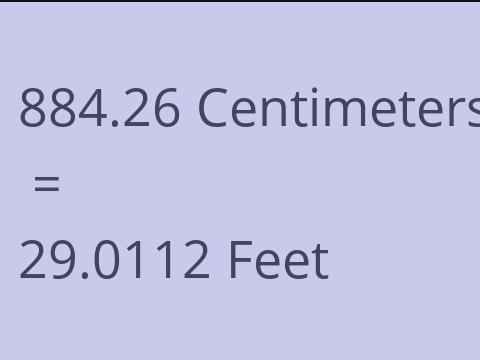 884.26 CM TO FEET