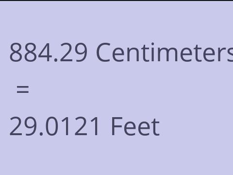 884.29 CM TO FEET