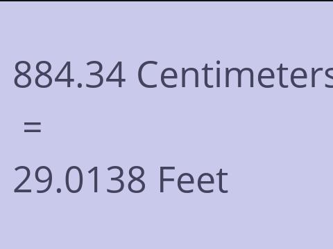 884.34 CM TO FEET