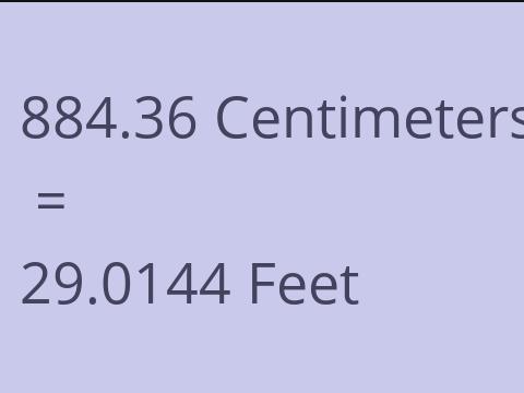 884.36 CM TO FEET