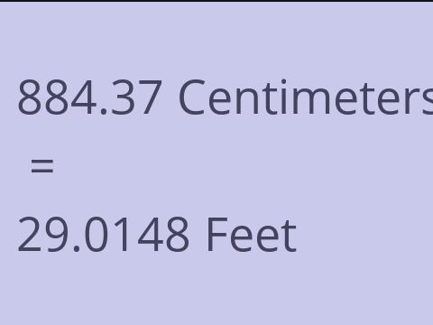 884.37 CM TO FEET