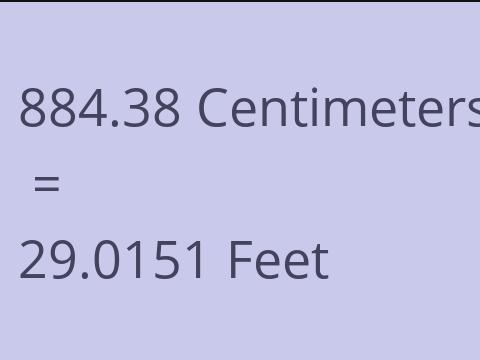 884.38 CM TO FEET