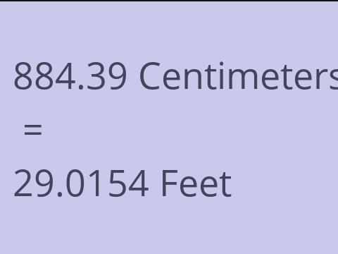 884.39 CM TO FEET