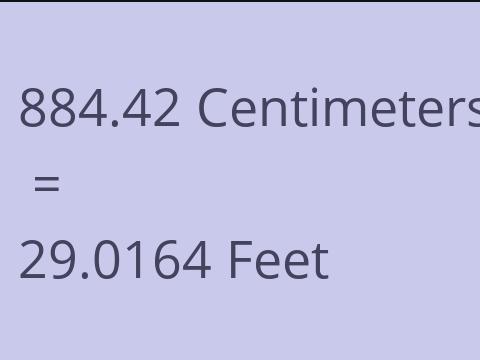 884.42 CM TO FEET