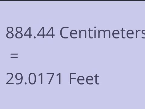 884.44 CM TO FEET