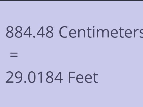 884.48 CM TO FEET